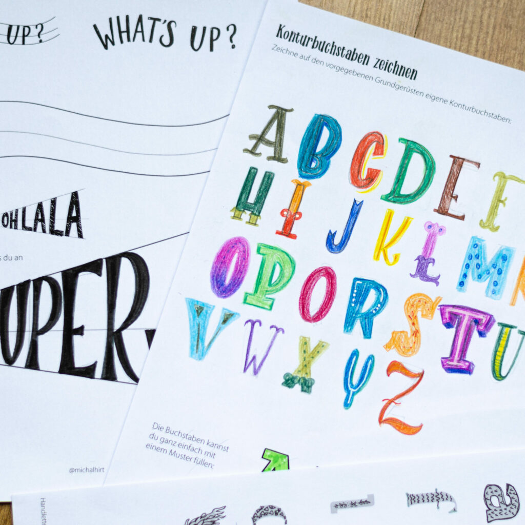 Handlettering Buchstaben