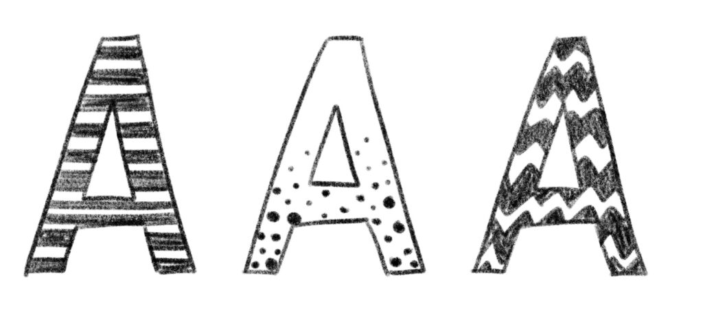 Handlettering Wort Schmuckelement