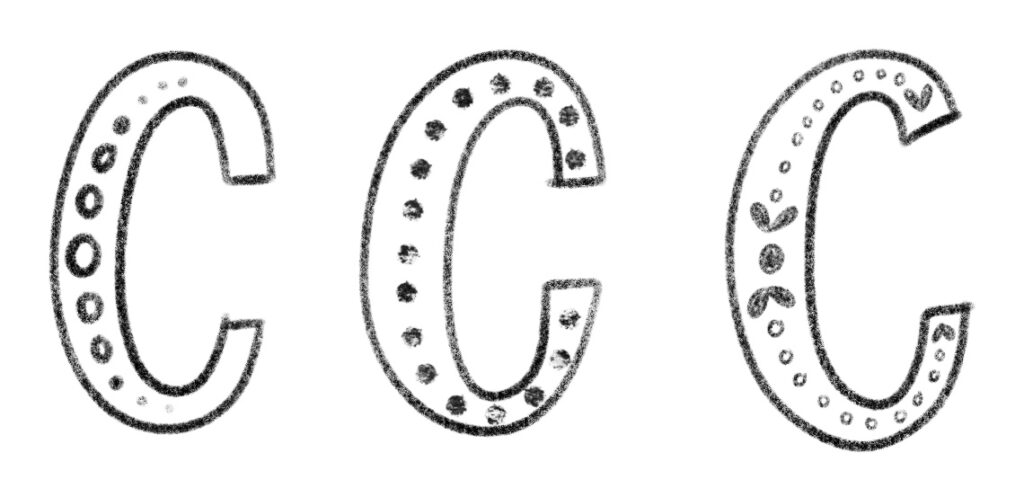 Handlettering Wort Schmuckelement